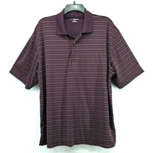 Grand Slam Polo Mens Size XL Purple Striped Short Sleeve Pullover Shirt